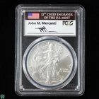 2007-W American Silver Eagle Burnished PCGS SP70 - Sig Series: John M. Mercanti