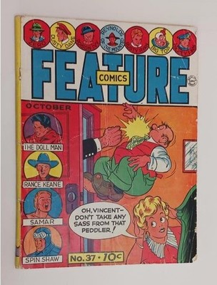 FEATURE COMICS #37 QUALITY OCT 1940  DOLL MAN LOU FINE G/VG 3.0