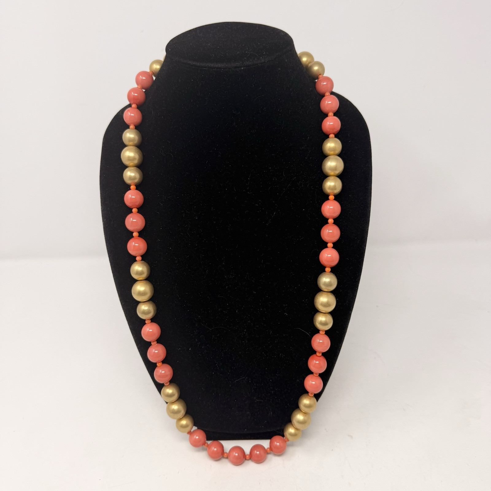 Long Kenneth Jay Lane Glass Bead NECKLACE + Ename… - image 1