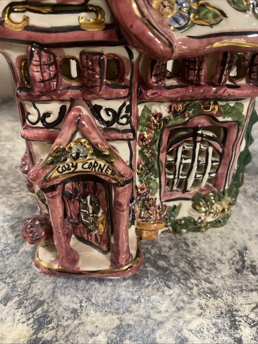 Blue Sky Clayworks, Heather Goldminc, Vintage 2000 “Cozy Corner” Tea Light House - Picture 5 of 15