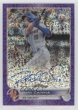 2022 Topps Chrome Veteran Purple Speckle Refractor 164/299 Mark Canha Auto 19fe
