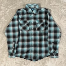 Dixxon Flannel Co. Pearl Snap Pensacola Men  s XS Long Sleeve Blue Plaid Workwear