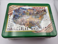 Vtg Hockey Puzzle Jigsaw 550pc 1996 World Impressions Hockey North American Map