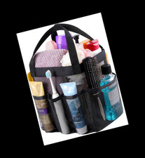 Portable Mesh Shower Caddy for Dorm Rooms, Black, 1 Pack