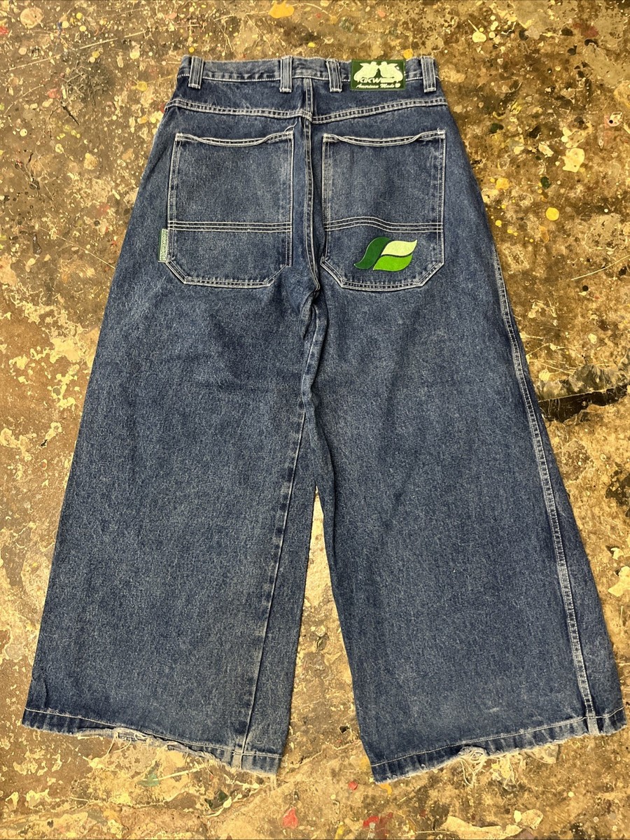 Vintage 90s Kikwear K-Net Baggy WideLeg Denim Jeans Skater JNCO