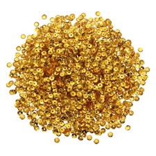 3000Pcs Loose Cup Sequins 4mm Round Loose Sequin - 0.7 oz 20g Dark Gold