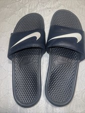 Nike Benassi Just Do It Sandal Flip Flops Slides Black/White Swoosh Logo US 14