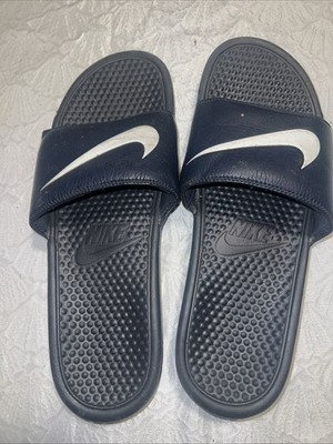 Nike Benassi Just Do It Sandal Flip Flops Slides Black/White Swoosh Logo US 14