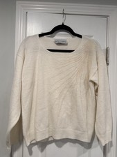 Kate Collins Vintage Size M Ivory Beaded Embellished Sweater Made in USA