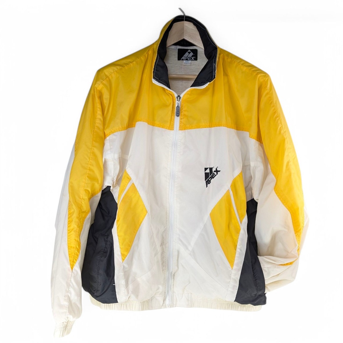 Vintage 90s Apex One Windbreaker Full Zip Jacket Sz Large White