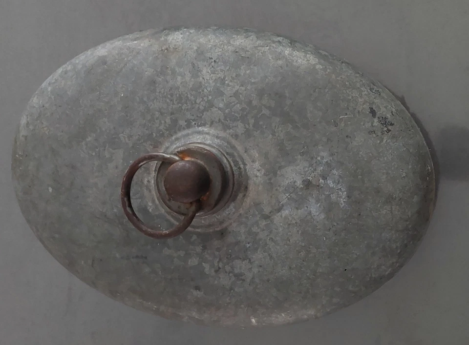 LOT 3 BOUILLOTTE  ANCIENNE  CHAUFFE LIT CYLINDRIQUE MÉTAL GALVANISÉ ET  LAITON - Photo 3/4