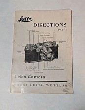 Vtg 1937 LEICA Model IIIa Directions Part 1 Owners Manual - 30 Pages