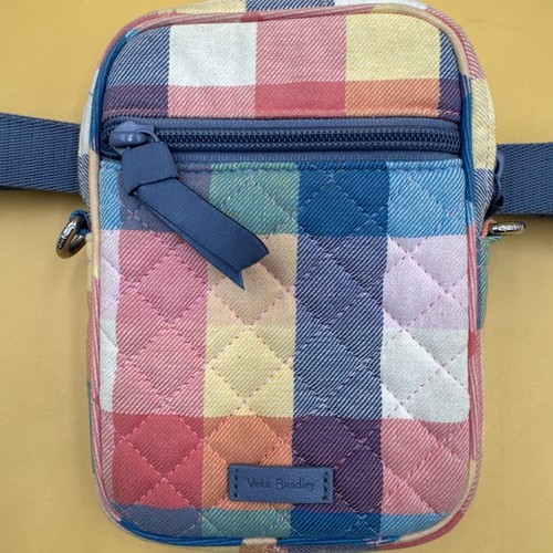 VERA BRADLEY Tropical Plaid RFID Convertible Travel Crossbody Bag 2 Straps EUC!! - Picture 2 of 11