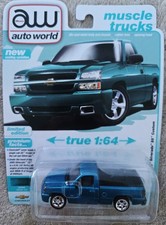 Auto World 2005 Chevy Silverado SS Custom Metallic Teal 1:64 New open box