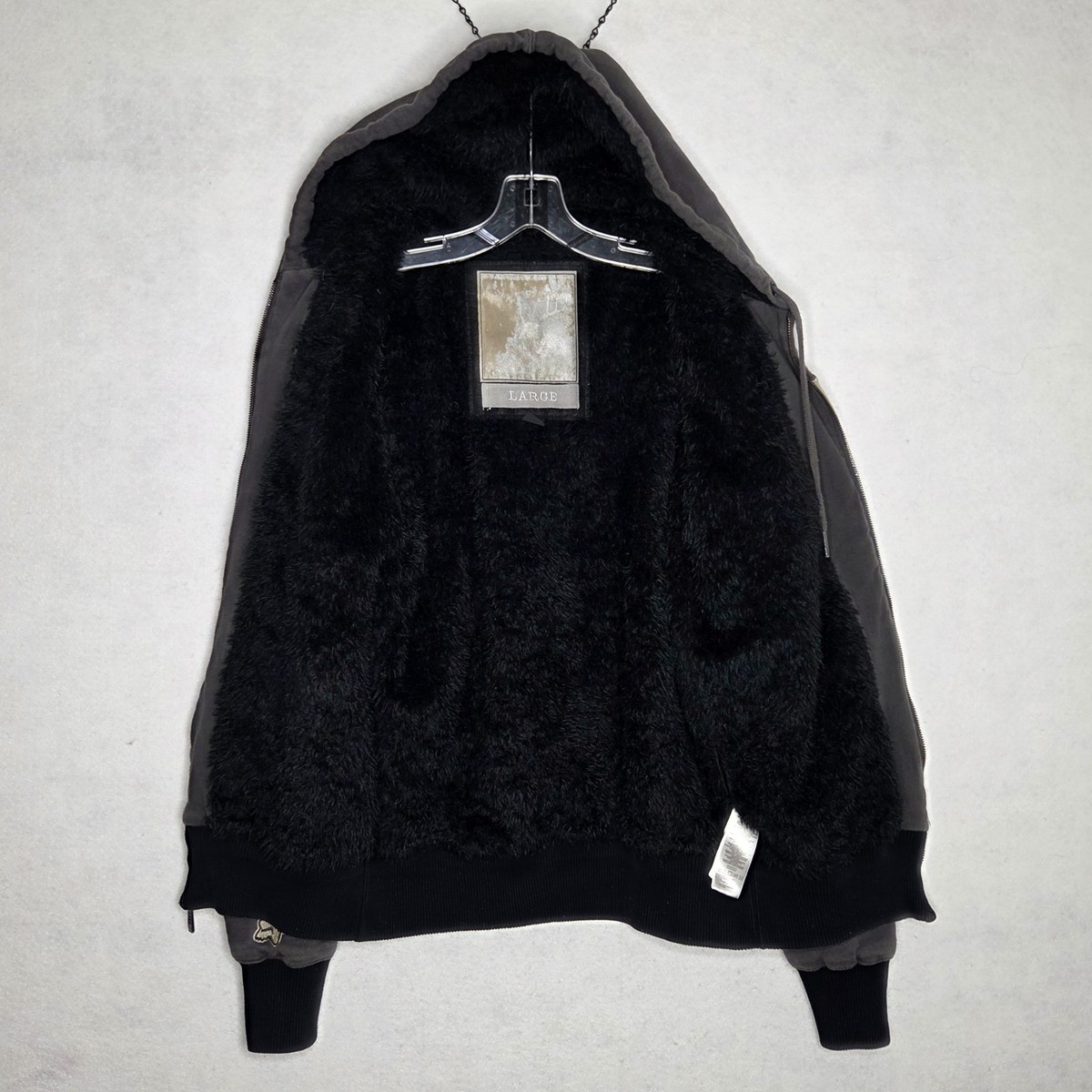 Fox Racing Sasquatch Hoodie Mens Large Y2K Faux Fur Zip Moto