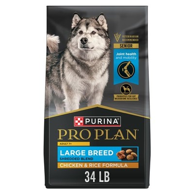 Purina Pro Plan Large Breed Adult 7 Plus Shredded Blend Chicken and Rice, 34 lb.