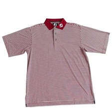 FootJoy ProDry Lisle Striped Red White Golf Polo Shirt Women’s Size M