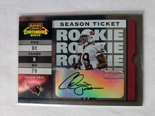 2003 Playoff Contenders Rookie Ticket Auto Calvin Pace /999 AU RC #186 DB76