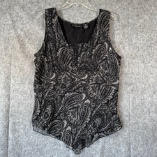 Y2K Separates Silk Paisley Sleeveless Top Womens 1X Fairy Babydoll Whimsigoth