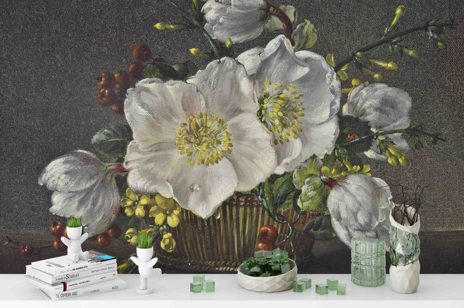 3D Flowers Still Life Oil Painting Wall Murals Wallpaper Murals Wall Sticker 71