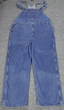 Dickies Denim Overalls Mens 46x32 Blue Bib Workwear Utility Farm Garden 8366SNB