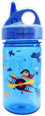 Nalgene - Nalgene Kinderflasche Grip-n-Gulp Sustain blau mit Flugzeugen