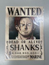 Shanks Red Haired - One Piece Official Mugiwara Store Marine Wanted Poster READ 