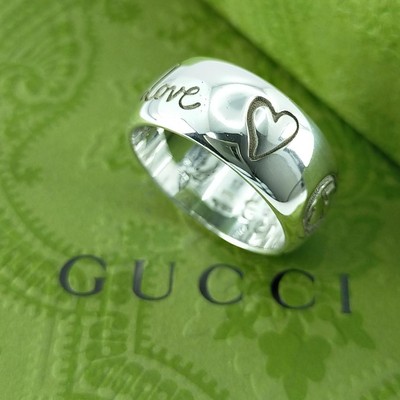 GUCCI Blind for Love Ring Silver 925 / US Size 8 [Excellent] | eBay