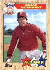 Mike Schmidt 1987 Topps #597 Philadelphia Phillies FREE SHIPPING AutographDen