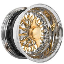 Rev 72-spoke Cl La Wire Wheels 14x7 Chrome Gold Spokes Knock-off 4pcs C3
