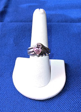 Pretty Sterling Silver Pink Teardrop Zircon, ...