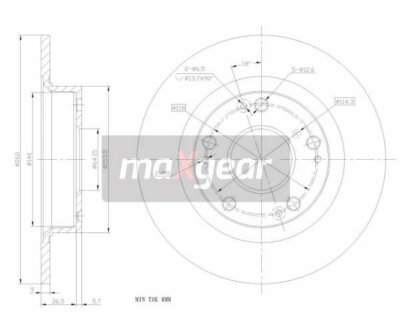 2X MAXGEAR BREMSSCHEIBE  FÃ?R HONDA HINTEN CIVIC 06-          260*9