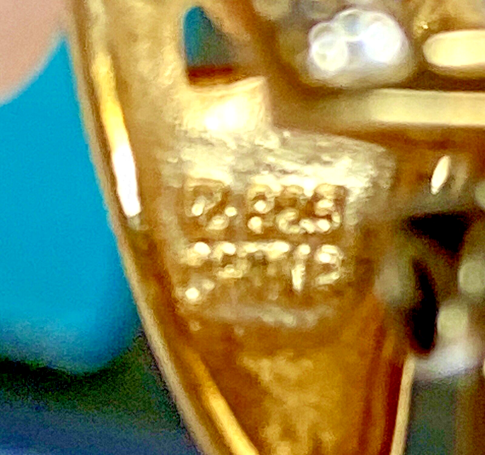 Pr Gold Plate Sterling Silver Post Earrings, Flower Gems Ruby, Emerald