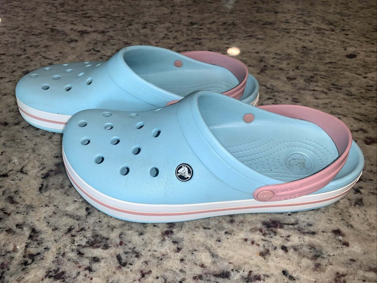Crocband Ice Clogs Crocs Crocband Clog Light Ice Blue White Pink