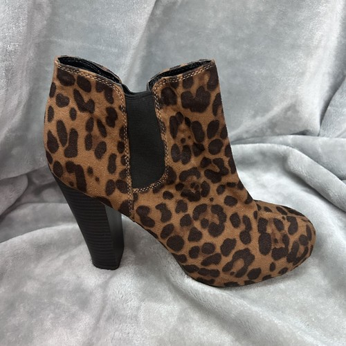 Madden Girl Leopard Print Animal Heeled Boots fall trend cheetah size 9.5 - Picture 4 of 15