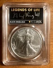 2022 PCGS MS70 American Silver Eagle First Strike Alex English Signature AUTO