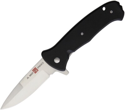 AMK2202 Messer Al Mar SERE 2020 Linerlock A/O D2 Plain Edge Black G10 Handle