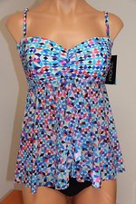 NWT Profile by Gottex Swimsuit Tankini Top Sz 10 Multi Bandeau Top only