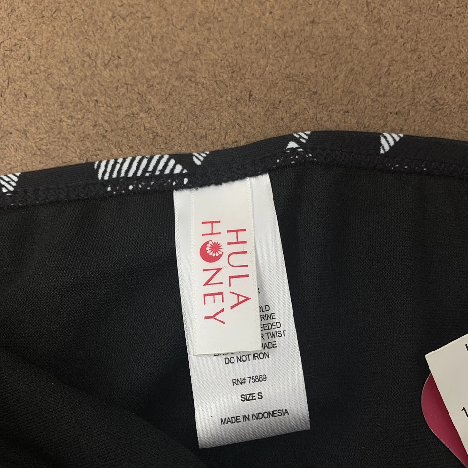 Bikini descarado con tiras Hula Honey Maze Muse negro blanco pequeño traje de baño parte inferior Foto 3 de 4