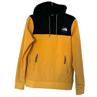 The North Face Womens Tekno Ridge Pullover Hooded Jacket Black Mustard Size XS