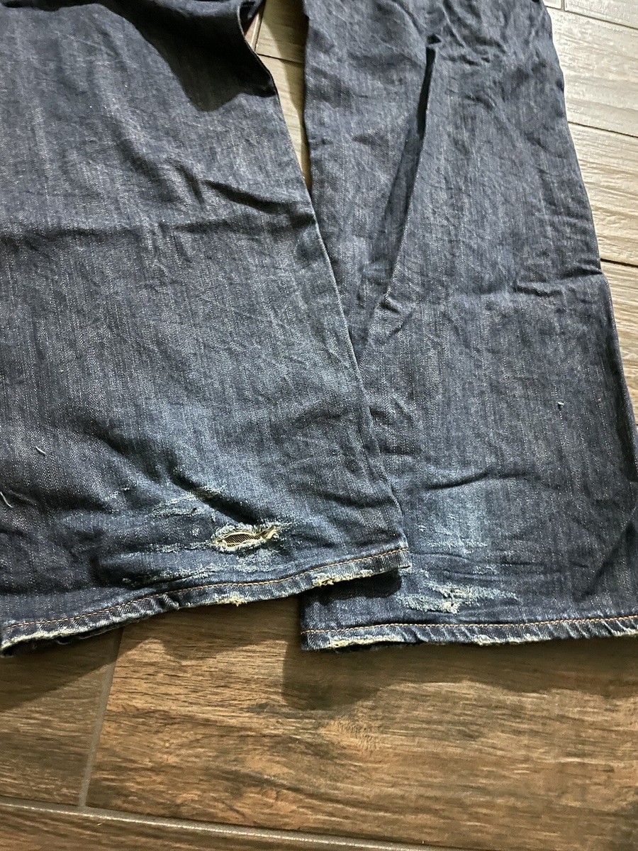 B40【W38】極太 Ed Hardy ブラックデニム ボタンフライ ドクロ刺繍 Black Ed Hardy Clothing - JD Sports Global