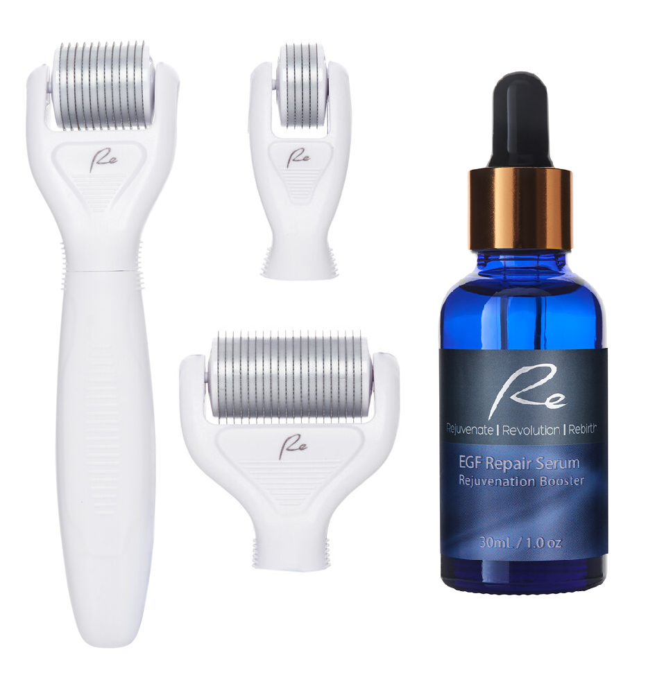 Image 1 - Micro-Needle Face &amp;amp; Body DERMA ROLLER 3 PIECE SET &amp;amp; EGF Repair Serum 30ml