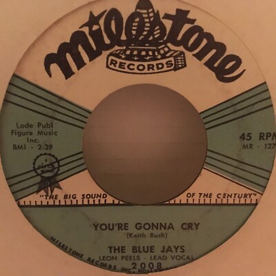 THE  BLUE JAYS    45 SINGLE , LOVER,S ISLAND / YOU,RE GONNA CRY
