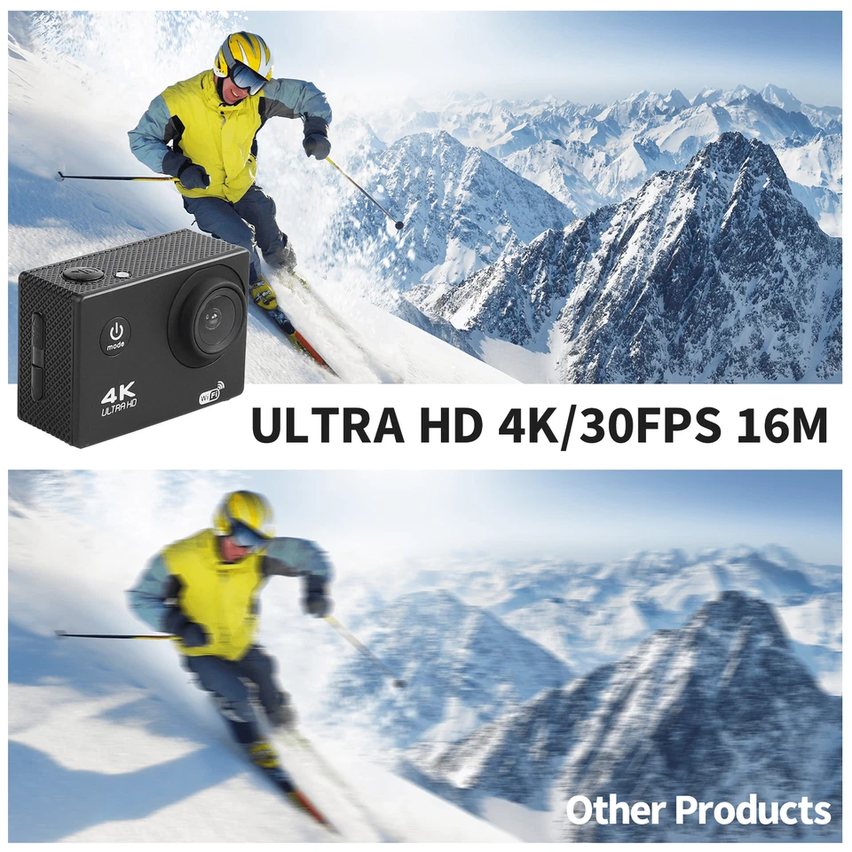 4K Action Camera Sport Video Waterproof Wifi 1080P HD Cam 170° Remote - Image 4 of 4