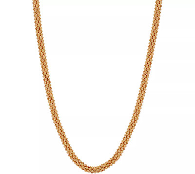 QVC Italian Silver Yellow Gold On Sterling 22.5 Grams  Bold 22'' Coreana Necklace