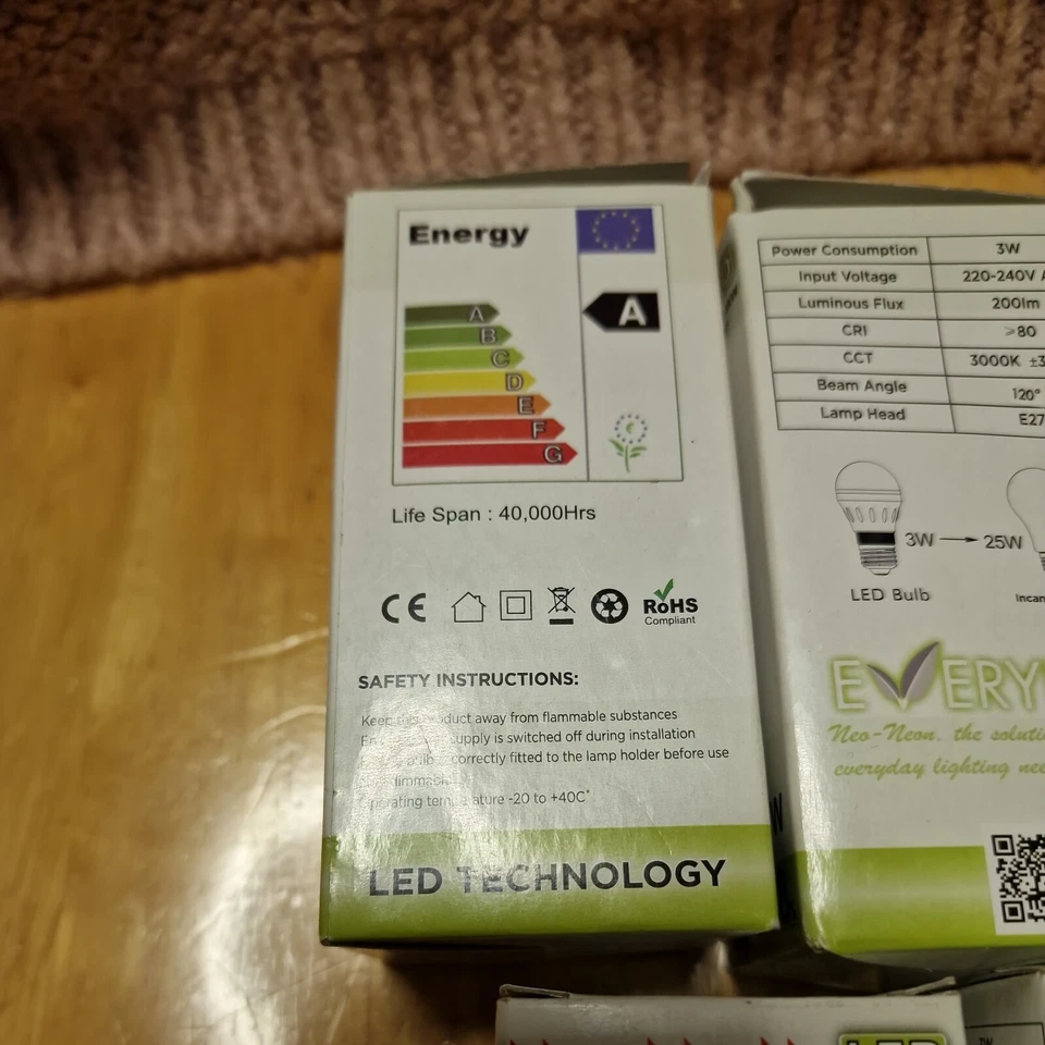 x7 Neo Neon UK LED GLS E27 200LM 3W 3000K DIMMABLE  Frosted Light Bulbs  - Image 2 of 4