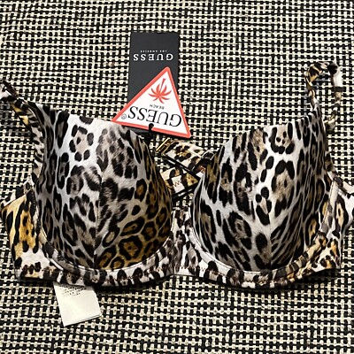 Guess Beach Bikinioberteil mit Leopardenmuster 30B Neu