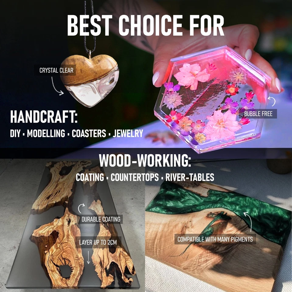 "Resin-Pro" Super-glossy Non-Toxic Clear Epoxy Resin (Resin + Hardener) 🔥 - Image 3 of 4