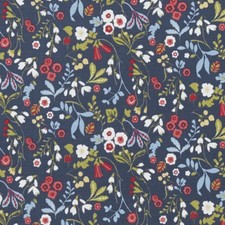 Image of Clarke and Clarke Ashbee Navy Rouge 100% Cotton Fabric