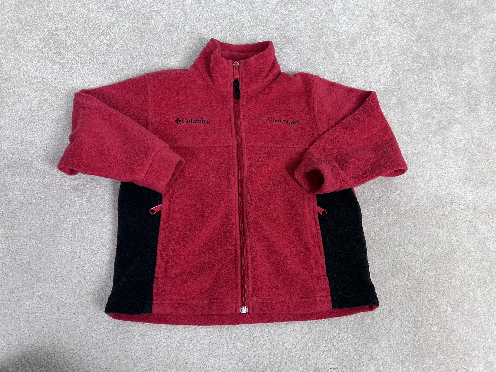 Ohio State Buckeyes Jacket Boys 6 Red Fleece Coulmbia Full Zip Spell Out image 1